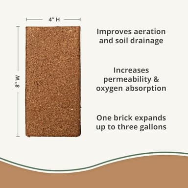 Coco Coir 650gm Bricks (5-Pack) - Organic Coco Coir for Plants & Gardening - OMRI-Listed Cocopeat for Garden Soil, Seed Starter Soil, & Mulch - Organic Coconut Bricks - Coconut Fiber Potting Mix - Image 4