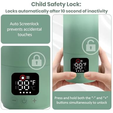 Qupite Portable Bottle Warmer for Travel,17oz Portable Milk Warmer for Baby Fast Heating,30W Fast Charge Precise Temperature Control Bottle Warmer On The Go Baby Milk Warmer for Breastmilk & Formula - Image 7