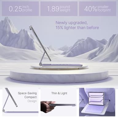 typecase Keyboard Case for iPad Pro 13-inch (M5 2025 / M4 2024), Magic Keyboard with 11 Colors Backlight, Keyboard Case with Pencil Holder, Multi-Touch Trackpad, Easy-Set Magnetic Stand, Light Purple - Image 6
