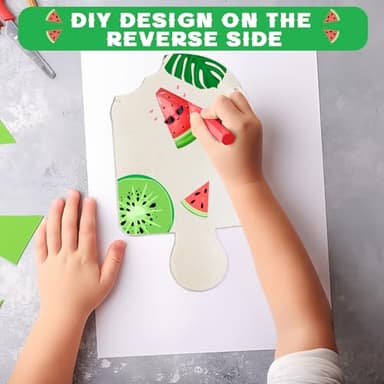 AOCEAN 1 Pcs Summer Watermelon Welcome Sign for Front Door 12 Inch Watermelon Popsicle Door Sign Pink Summer Door Hanger Wood Wreath Porch Decor Seasonal Farmhouse Indoor Wall Hanging Decoration - Image 5