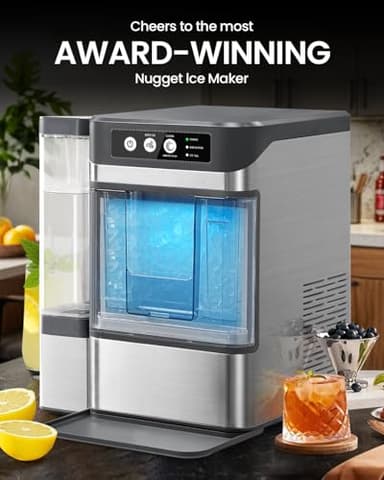 Walkmax Chewable Crunchable Countertop Nugget Ice Maker with 0.793 Gallon Tank，Large Capacity Ice Makers Countertop,41Lbs/24H, Self-Cleaning, One-Click Operation, Suitable for Party, Kitchen,Office - Image 9