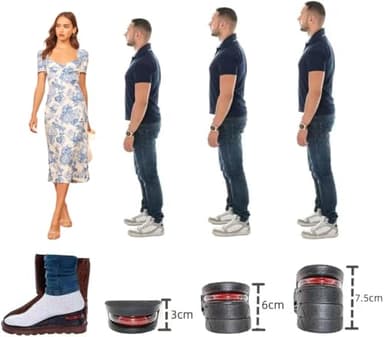 Height Increase Insoles 4-Layer Air up Shoe Lifts Elevator Shoes Insole 2.95inches(7.5 cm) Heels Lift Inserts for Men and Women - Image 4