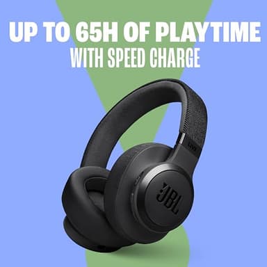 JBL Live 770NC - Wireless Over-Ear Headphones with True Adaptive Noise Cancelling with Smart Ambient, Up to 65 Hours of Battery Life, Comfort-fit Fabric Headband & Carrying Pouch (White) - Image 3