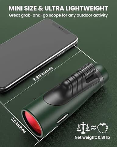 15X54 Monocular Telescope for Adults High Powered – Waterproof, BAK4 Prism, FMC Lens, Compact Spotting Scope for Bird Watching, Hunting Gear, Hiking Accessories, Travel & Camping Gifts - Image 6