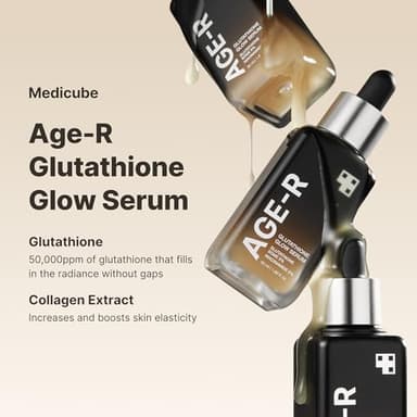 Medicube AGE-R Glutathione Glow Serum - Antioxidant & Elasticity Care Serum for 24Hr Pure Radiance, Korean Glass Glow Skin, Daily Use for Youthful Skin, Korean Skincare - Image 4