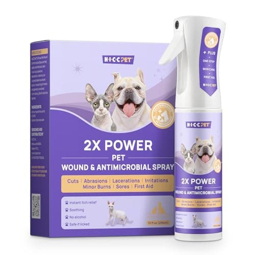 HICC PET Hot Spot Treatment Spray for Dogs & Cats, 2X Strength for Dog Wound Care, Dog Itch Relief Spray for Alleviate Dry Itchy Skin, Allergies, Inflammation, Dog Skin Irritation Treatment, 10 fl oz - Image 1