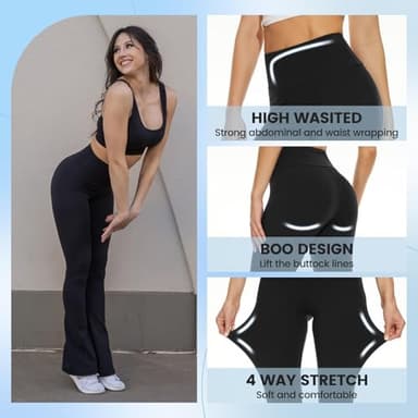 High Waisted Leggings for Women - Soft Athletic Tummy Control Pants for Running Cycling Yoga Workout - Image 2