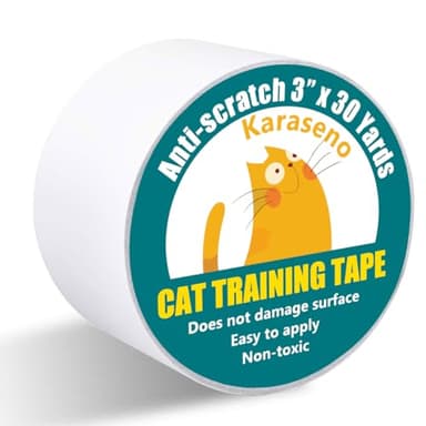 Karaseno Anti Cat Scratch Tape, 3 inches x 30 Yards Pet Training Tape, 100% Transparent Clear Double Sided Cat Scratch Deterrent Tape, Furniture Protector for Couch, Carpet, Doors, Pet & Kid Safe - Image 1