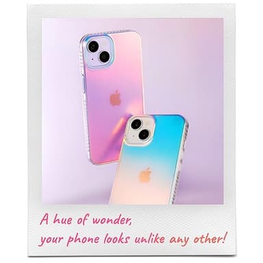LONLI Hue Case for iPhone 15 - [360° Shock-Absorbent Bumper] - [Cute and Unique Phone Cover for Girls and Women] - Fluorescent Holographic Iridescent - Image 5