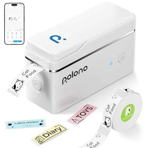 POLONO Label Maker Machine with Tape, P31S Bluetooth Label Printer, Mini Label Maker with Multiple Templates for School Office Home Organization, Wireless Portable Thermal Printer for Storage, White - Image 1