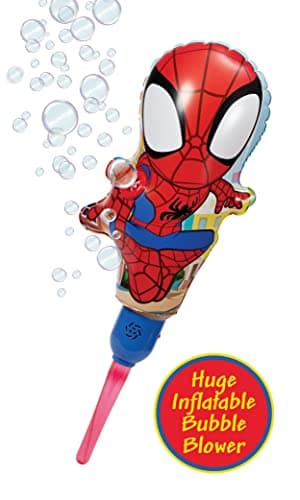 Spider-Man Bubble Machine Amazon Exclusive Huge Inflatable Bubble Machine for Kids Includes a Stand and Bonus 40oz of Bubble Solution 2 in 1 Play Pattern for Maximum Bubble Toy Fun - Image 3