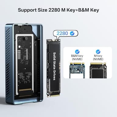 ACASIS 40Gbps M.2 NVMe SSD Enclosure, with Cooling Fan, TBU 405 Pro for M1 M2 Pro/Max, Compatible with Thunderbolt 4/3/USB3.2/3.1/3.0/2.0, M.2 Enclosure Support SSD 2280/2260/2242/2230 B+M M-Key - Image 7