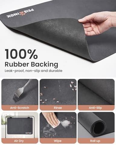 PEISAINOX Cat Dog Food Mat, Rapid Water Absorption Dog Mat for Food and Water,100% Waterproof Cat Dog Bowl Mat, Pet Food Mat for Messy Drinkers to Protect Floors, Pet Accessories Supplies - Image 4