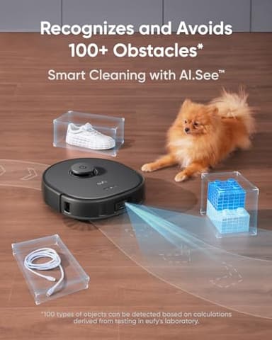 eufy X10 Pro Omni Robot Vacuum and Mop Combo, Incredible Suction, Dual Mops with 12 mm Auto-Lift and Carpet Detection, AI Obstacle Avoidance, Auto Mop Washing&Drying, Self-Emptying, Self-Refilling - Image 4