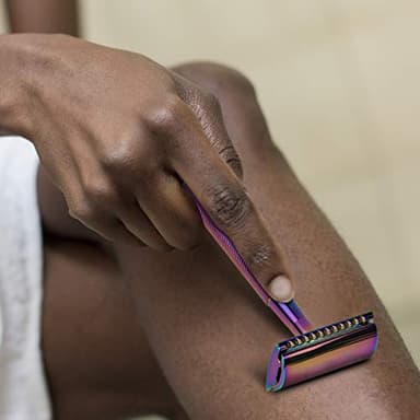 Safety Razor for Women,Safety Razor with 5 Blades,Women Razor with a Delicate Box,Free of Plastic (Stand Style Rainbow Razor) - Image 2