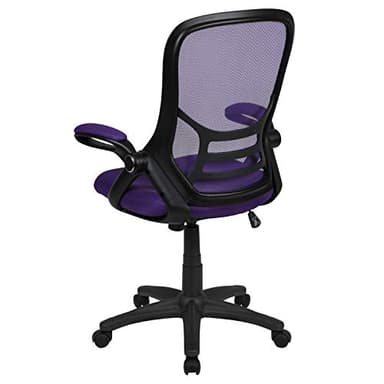 Flash Furniture Porter High-Back Swivel Office Chair with Adjustable Lumbar Support and Seat Height, Ergonomic Mesh Desk Chair with Flip-Up Armrests, Purple/Black - Image 5