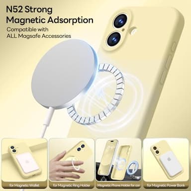 LOVE 3000 Designed for iPhone 17 Case, Premium Silicone [Compatible with Magsafe][Soft Anti-Scratch Microfiber Lining] Shockproof Protective Phone Case for Men Women 6.3", Creamy Yellow - Image 2