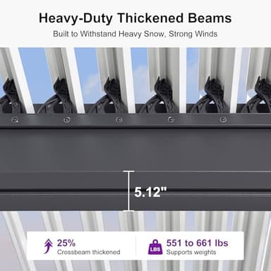 PURPLE LEAF Louvered Pergola 14' x 24' Outdoor Aluminum Pergola with Hidden Drainage System and Adjustable Roof Patio Hardtop Oversized Pergolas with String Lights for Estate Patio Pool Cabana - Image 4