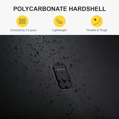 LEVEL8 Trunk Luggages, Large Suitcase 28 Inch Luggage with Spinner Wheels, Luminous Textured Checked Lightweight Hard Shell with Tsa Lock, Black - Image 5