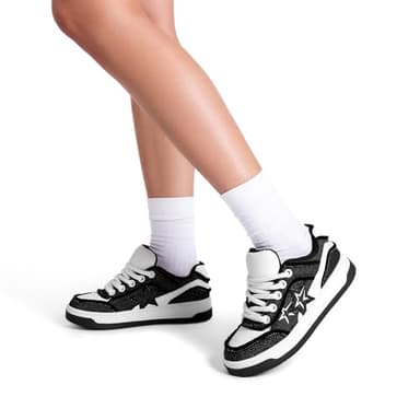 DREAM PAIRS Women's Sneakers Walking Lace-Up Comfortable Casual Rube Flat Low-Top Fashion Sneakers Shoes.,Size 9,Black,SDFN2437W - Image 7