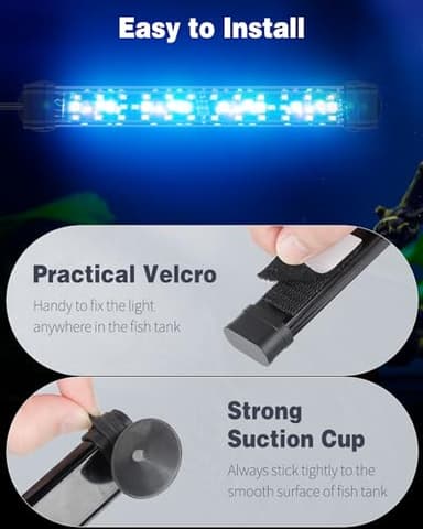 Pawfly 5 W Aquarium LED Light 8 Inch 24/7 Fish Tank Light with Full Spectrum Brilliant White Blue Red Green Lights Multi-Colored LEDs with D/N Mode Single Color Effects Timer and Adjustable Brightness - Image 6