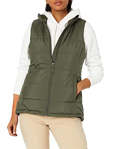 Amazon Essentials Women's Mid-Weight Puffer Vest, Olive, XX-Large - Image 1