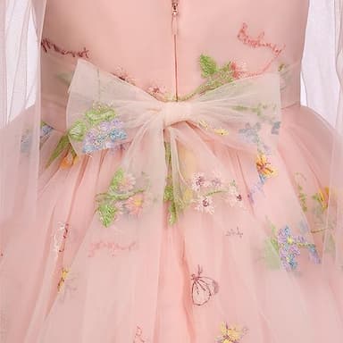 Toddler Birthday Dress, Tutu Dress for Girls Baby Boho Lace Hippie Flower Puffy Wedding Party Dance Gown for Kids Photoshoot Baptism Summer Floral Tulle Beach Clothes Pink & Floral 5-6 Years - Image 5