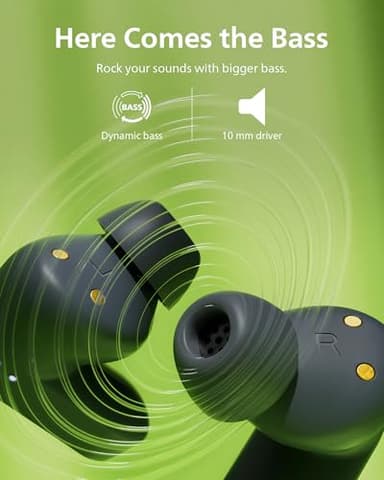 PHILIPS TAT3519 Wireless Earbuds,True Wireless Headphones with Noise Canceling Pro,Dynamic Bass,Clear Call,24 H Battery Life,Fast Charging,Bluetooth 5.3,IPX4,App/Touch Control,Black - Image 2