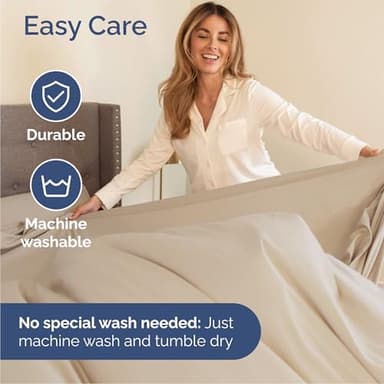 Queen Sheets Set 6 Piece - Bed Sheets Queen Size - Soft Hotel Luxury Bedding - Cooling, Comfy & Breathable - 1 Flat & 1 Fitted & 4 Pillowcases with Deep Pockets - Wrinkle Resistant & Fade Free - Wheat - Image 6