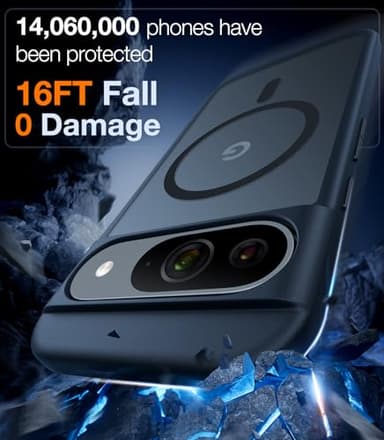 TORRAS Magnetic Shockproof for Google Pixel 9 Pro XL Case, [Fit for MagSafe][16FT Mil-Grade Drop Protection] Translucent Protective Anti-Fingerprint Anti-Scratch Case for Pixel 9 Pro XL, Black - Image 4