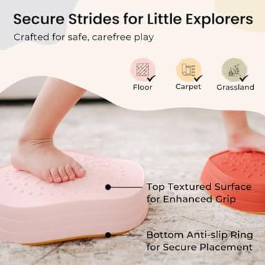 Tiny Land Stepping Stones for Kids, 5pcs Non-Slip Toddler, Sensory for Promoting Toddler's Balance & Coordination Skills, Stepping Stones for Toddlers 3-5 - Image 3