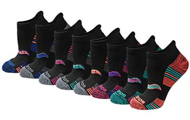 Saucony Women's RunDry Performance Heel Tab Athletic Socks, Available in S-L (8, 16, 24, Assorted Darks (8 Pairs), Large - Image 1