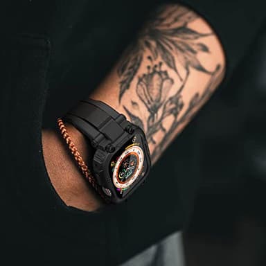 amBand Bands Case Screen Protector Compatible with Apple Watch Ultra 3/2/1 49mm for Men, M1 Sport Series Rugged Cover Strap and 9H Tempered Glass, Military Protective Bumper for iWatch 49 mm Men Black - Image 6