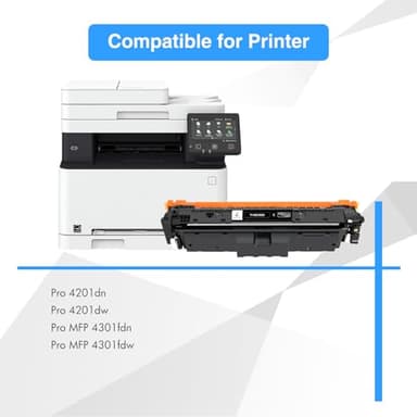210X Toner Cartridges 4 Pack High Yield: (with Chip) 210A Compatible for HP 210X 210 Toner Cartridges Work for HP Color Laserjet MFP 4301fdw 4301fdn Pro 4201dw 4201dn Series Printer Ink (B/C/Y/M) - Image 2