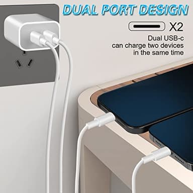 iPhone 14 Super Fast Charger,Dual Port USB C Chargers,iPhone Charger Fast Charging Block,Quick Apple USB C Wall Adapter Plug,2Pack Type C Lightning Cable For iPhone 14/13/12/11/ProMax/MiNi/XR/SE/8Plus - Image 4