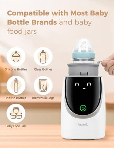 Papablic NutriWarm™ Swirlable Bottle Warmer – Advanced Nutrient-Preserving Warming Technology, Fast and Even Warming for Breastmilk & Formula, Precise Temperature Control, Easy to Use - Image 6