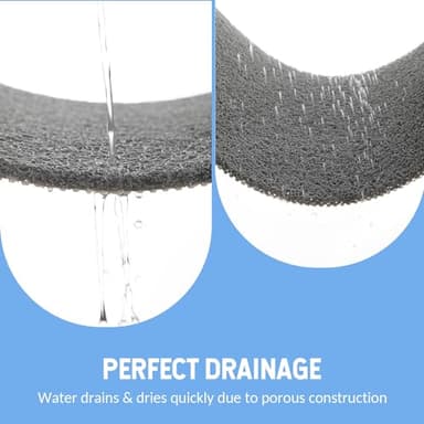 Hargiis Non Slip Bathtub Mat, Anti Slip Shower Mat, Quick Drying Bath Tub Mats, Foot Scrubber Mat, Anti Slip Mat for Tub, Floor, Bathroom, Home, Kitchen, Hotel (Grey 32”x17”) - Image 6