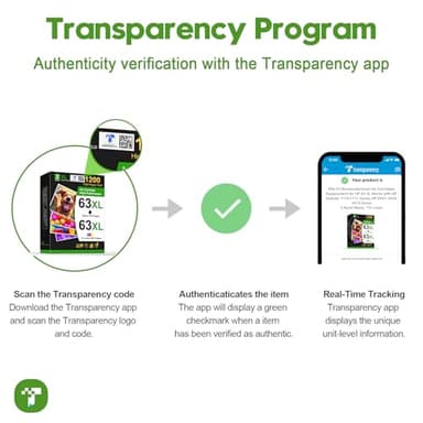 ONLYU 63XL Ink Cartridge Compatible for HP Ink 63 XL Black and Color Combo Pack Works with Printers OfficeJet 3830 4630 4650 4655 5252 5255 5258 Envy 4520 4512 DeskJet 1112 2130 (2 Packs) - Image 7