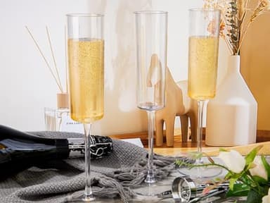 Ciaell 24 Pack Plastic Champagne Flutes - Clear 6 Oz Disposable Champagne Glasses - Square Plastic Toasting Glasses for Party Birthday Anniversary Wedding - Image 8