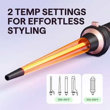 Wavytalk 5 in 1 Curling Iron Set with Curling Brush and 4 Interchangeable Ceramic Curling Wand (0.35"-1.25”), Wand Curling Iron Instant Heat Up, Dual Voltage Hair Curler - Image 6