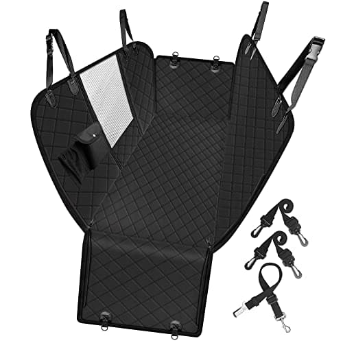 Femuar Dog Car Seat Cover with Storage Pockets Mesh Visual Window, Waterproof Nonslip , Heavy Duty Scratchproof Pet Dog Back Seat Cover Hammock for Cars Trucks and SUVs - Image 1