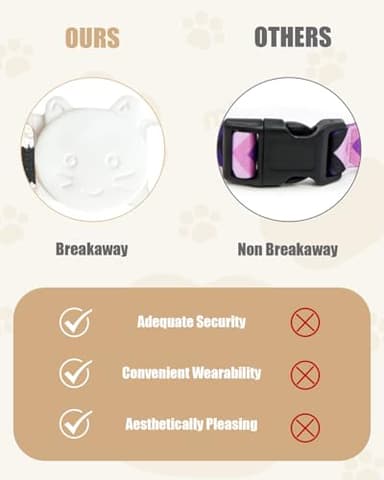 GoldTiger Stylish Black and White Checkered Cat Collar with Flower - Breakaway Safety Collar and Adjustable Size 7.09-12.6 inches for Small to Medium Cats (Black) - Image 4