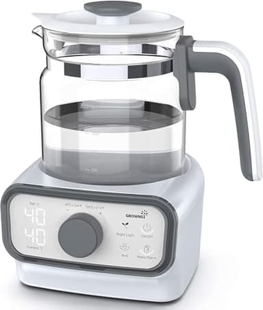 GROWNSY Baby Instant Warmer, Glass Water Boiler with Accurate Temperature Control for Formula, Coffee and Tea, 1.3 Liter Electric Kettle with LCD Display and Timer - Image 1