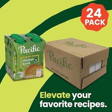 Pacific Foods Organic Free-Range Chicken Broth, 8 oz Carton (24 Pack) - Image 3