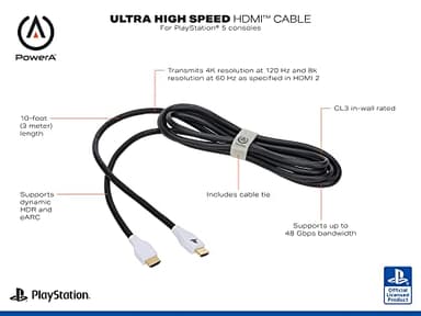 PowerA Ultra High Speed HDMI Cable for PlayStation 5, Cable, HDMI 2.1, PS5, Officially Licensed - Image 2