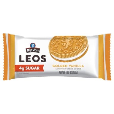 Rip Van LEOs - Golden Vanilla Sandwich Cookies - Low Sugar Snack Cookies - Low Carb Snack - Diabetic Snacks - 40 Low Sugar Cookies (10 Packs of 1.69oz) - Image 2