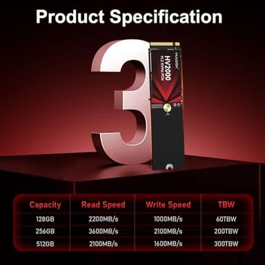 HUADISK M.2 NVMe SSD 128GB Gen3x4, 2242 SSD with 2280 Extension Board, Internal Solid State Drive, Up to 2200MB/s, 3D NAND Flash M2 NVMe, for Desktop and Laptop - Image 3