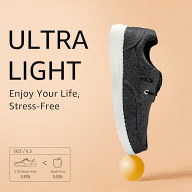 STQ Women Slip on Loafers Plantar Fasciitis Relief Lightweight Orthopedic Comfy Sneakers Charcoal Grey Black US 9 - Image 3