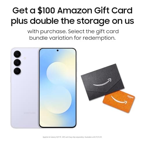 Samsung Galaxy S25 FE Cell Phone + Gift Card & Storage Upgrade, 256GB Unlocked Android AI Smartphone, Large Display, 4900mAh Battery, High Res-Camera, AI Photo Edits, Durable, US 1 Yr Warranty,Icyblue - Image 1