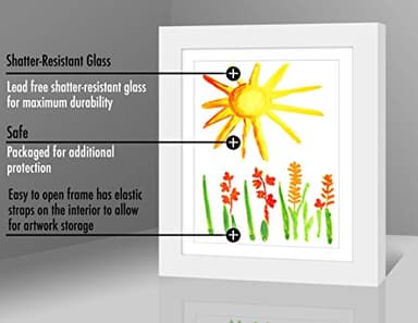 Kids Artwork Frame Changeable (White) - Magnetic Door Holds 100 Art Pieces - 8.5x11 Letter Size Display with Mat or 10x12.5 Without Mat - My Mini Masterpiece - Image 7